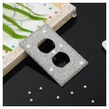 Outlet Covers.2 Pack Shiny Rhinestones Wall Plate Rhinestones Light Switch Cover Decorative Bling Switch Cover Crystal Outlet Covers Decorative Wall Plate Outlet Decorations