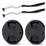 JJC 2-Pack 58mm Front Lens Cap Cover for Canon EOS Rebel T7 T6 T5 T100 4000D T8i T7i T6s T6i T5i T4i T3i T2i T1i SL3 SL2 SL1 XSi XTi with EF-S 18-55mm Kit Lens and other Lenses with 58mm Filter Thread