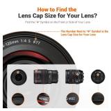 JJC 2-Pack 58mm Front Lens Cap Cover for Canon EOS Rebel T7 T6 T5 T100 4000D T8i T7i T6s T6i T5i T4i T3i T2i T1i SL3 SL2 SL1 XSi XTi with EF-S 18-55mm Kit Lens and other Lenses with 58mm Filter Thread