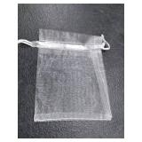 Organza Bags, White Organza Bags, 50Pcs, Sheer Organzas Bag 3 x 4 inch, Jewelry Gift Bags, Party Favor Bags with Drawstring, Mesh Gift Pouches Mini Candy Pouch for Wedding Christmas Party