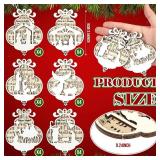 Shellwei 24 Pcs 2025 Christmas Nativity Scene Story Wooden Ornaments Gift Set Bulk Christian Music Sheet Manger Scene Nativity Religious Xmas Song 3D Hanging Ornaments Gift for Family(Charming)