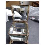 DHCGPP Glass Vintage Jewelry Box Keepsake storage Trinket Ring Display Box Home Decor Beveled Clear Glass Box Organizer(3.8x3.8x3.4Inches)