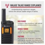 Cobra RX180 Walkie Talkies PACK OF 1  Lightweight, Easy-to-Use Compact Two Way Radios Long Range, 22 Preset Channels, NOAA Weather Alerts, VOX Feature, LED Flashlight (Orange/Black)