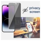 Ailun 2 Pack Privacy Screen Protector for iPhone 14 Pro [6.1 inch] + 2 Pack Camera Lens Protector,Anti Spy Private,Tempered Glass,Case Friendly