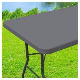 Moosfor Spandex 5 Foot Rectangle Table Cloth, Elastic Fitted Tablecloths for Picnic, Stretch Washable Patio Table Cover for Outdoor, Camping, Banquet and Parties (Grey, 36x60)