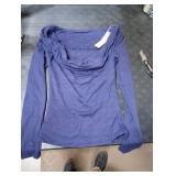 QINSEN Long Sleeve Shirts for Women Boat Neck Cowl Back Double Lined Going Out Tops Casual Fall Clothes (Estate Blue,S)