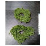 2 Pcs Christmas DIY Green Wreath 10 Inch Artificial DIY Faux Plain Wreaths Front Door Green Farmhouse Cabinets Indoor Outdoor Wall Decor(Norfolk Pine)