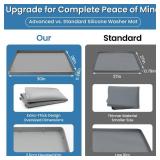 Large Thickened Washing Machine Mat 30 x 28 Silicone Under Washer and Dryer Drain Pan Drip Tray Floor Protector Non-Slip Flexible Soft Mat Waterproof Raised Edge 0.98