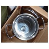 3.5L Deep Fryer Pot with Oil Drip Drainer Stainless Steel Fryer Pot with Lid and Basket Deep Frying Pot for Party Restaurant Kitchen Dining Party Picnic MISSING LID GLASS