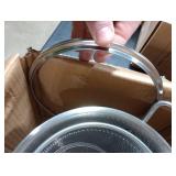 3.5L Deep Fryer Pot with Oil Drip Drainer Stainless Steel Fryer Pot with Lid and Basket Deep Frying Pot for Party Restaurant Kitchen Dining Party Picnic MISSING LID GLASS