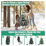 Kordain Solar Mini Christmas Tree Light Outdoor Decoration, 30 Inch Solar Tree Lights with 30 LED 8 Flashing Modes Decorated Prelit Gift Boxes & Ornaments for Pathway Patio Yard Garden Cemetery, 2PCS