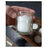 White Votive Candles in Clear Glass Jar 24 Hour Long Burning Time Decorative 1 Day Candle Cups Unscented for Dinner Wedding Centerpieces -6 Pack
