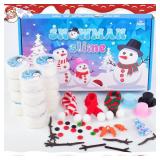 MERMAIDSLIME 12 Pack Build a Snowman Kit, Snowman Slime Crafts for Kids, Scented Butter Slime DIY Kit, Party Favor for Girls and Boys, Christmas Stocking Stuffers for Kids & Adults