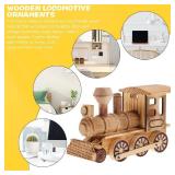 Wooden Crafts Wood Steam Train Figurine Train Model Retro Locomotive Ornaments Steampunk Statue Crafts Desktop Decor for Boys Home Office Decor Engineering