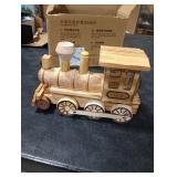 Wooden Crafts Wood Steam Train Figurine Train Model Retro Locomotive Ornaments Steampunk Statue Crafts Desktop Decor for Boys Home Office Decor Engineering