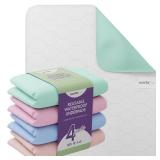 Incontinence Bed Pads - 4 Pack 18 x 24 Reusable Waterproof Mattress Protectors - Highly Absorbent, Machine Washable - for Children, Pets and Seniors - Assorted Colors - Royal Care