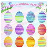 LTINFO Valentines Day Gifts for Kids, Easter Basket Stuffers, 12 Rainbow Colored Pencils, Art Supplies, Teen Girl Gifts Trendy Stuff, Arts and Crafts for Kid Ages 8-12