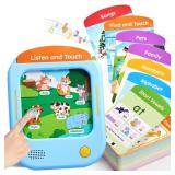 JoyCat Kids Learning Tablet: 156 Pages Tap-to-Read Flash Cards with 20 Listen & Find Games, Montessori Toy for Alphabet, Phonics, Words, Simple Math, Colors, Shapes & Songs - Autism Gifts (Ages 2-6)
