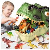 RISUNTOY Dinosaur Toys for Kids 3-5,45PCS Realistic Jurassic Dinosaurs Figures with Eggs&Trees&Fence Playset to Create a Dino World,Educational Figures, Great Gift for Toddler Boys & Girls