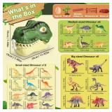 RISUNTOY Dinosaur Toys for Kids 3-5,45PCS Realistic Jurassic Dinosaurs Figures with Eggs&Trees&Fence Playset to Create a Dino World,Educational Figures, Great Gift for Toddler Boys & Girls