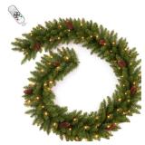 AMERZEST 6FT Prelit Artificial Christmas Garland with Dual Color LED Lights and Timer by Remote Control and Batteries Operated for Mantle Stairs Fireplace Door Xmas Decoration, Indoor Outdoor, Green