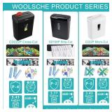 Woolsche Paper Shredder,10-Sheet Cross Cut with 3.43-Gallon Basket, P-4 Security Level,3-Mode Design - Shreds CD and Credit Card,Durable,Fast and Jam Proof for Home Office (ETL Certified)