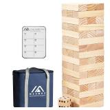 Megwoz Giant Tumble Tower Family Games for Kids and Adults 60 Blocks New Zealand Pine Wooden Blocks Stacking Up to 5 FT for Indoors Outdoors Yard Games for Family