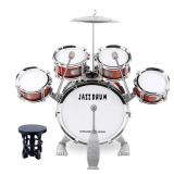 Kids Drum Set, 5 PCS Drums for Kids with Stool Mini Band Drum Set Musical Instruments Toys Birthday for Toddlers Boys Girls Beginners