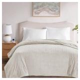 Beautyrest Heated Electric Blanket for Cold Weather, Fast Heating Wi-Fi Heated Blanket, Voice Command Alexa Compatible, Auto Shut Off, Virtually Zero EMF, 20 Heat Setting, UL Certified, King Ivory