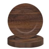 MAONAME Round Charger Plates Set of 12, 13 Inch Brown Charger for Dinner Plates, Farmhouse Faux Wood Plate Chargers, Rustic Table Chargers for Weddings, Party