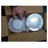 Goodluck 100 Pack Plastic Bowls with Silver Rim, 12oz Disposable Soup Bowls, Heavy Duty Dessert Bowls for Weddings, Parties, Dinners, Catering, and Everyday Use