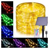 Hozplex Solar Rope Lights Outdoor Waterproof, 66Ft 200 LED String Light Fairy Solar Powered & USB with Remote, 18 Colors Changing Fairy Lighting for Outside Indoor Trampoline Patio Christmas Decor