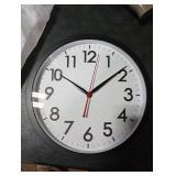 AKCISOT Wall Clock 10 Inch Silent Non-Ticking Modern Clocks Battery Operated - Analog Small Classic for Office, Home, Bathroom, Kitchen, Bedroom, School, Living Room(Black)