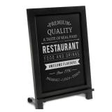 HBCY Creations Rustic Black Wooden Tabletop Chalkboard with Legs/Vintage Wedding Table Sign/Small Kitchen Countertop Memo Board/Antique Wooden Frame (12 x 17, 4- Black)