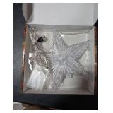 Christmas Tree Topper Star Warm White Light,Star Tree Topper for Christmas Tree Decoration Xmas Tree Topper with 30 LED Lights Battery and USB Powered 8.7 Inch