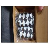 2 Rolls Christmas Checkered Ribbon Black and White Check Ribbon Diamond Check Wired Edge Ribbon Diamond Pattern Decorative Ribbons for Christmas Fall Tree Wrapping DIY Crafts (1.9 Inch)