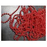 50 Feet Christmas Tree Beads Garland Artificial Pearl Strings for Decorating Plastic Beads Chain Roll for Xmas Home Fireplace Holiday Wedding DIY Decoration(Red)