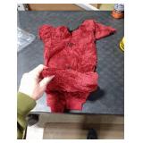 ROZKITCH Dog Pyjamas, Lightweight PJS with Four Legs, Full Coverage Sweater Clothing and Loungewear with Adjustable Drawstrings Suitable for Medium to Large Breeds of Dogs Indoor Sleeping Red L