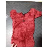 ROZKITCH Dog Pyjamas, Lightweight PJS with Four Legs, Full Coverage Sweater Clothing and Loungewear with Adjustable Drawstrings Suitable for Medium to Large Breeds of Dogs Indoor Sleeping Red L