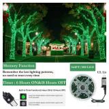 Tcamp 164FT 500 LED Green Christmas Lights, 8 Modes Christmas Tree Lights with Timer Memory Function, Green Wire Starry Fairy String Light for Xmas Tree Outdoor Indoor Decor