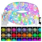 50ft LED Rope Lights 25 Colors, Outdoor IP68 Waterproof Warm White RGB Tube String Lights with 149 Modes and 4 Brightness, Rope Lights for Outside, Yard, Deck, Fiesta Party, Birthday Decorations