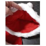 CHOIEO 2 Pcs Christmas Hats, Deluxe Classic Red Santa Hat White Faux Fur Trim Comfort Double Liner Plush Red Velvet Xmas Hats for Unisex Kids for Christmas Festive Holiday Party Supplies (Kid)