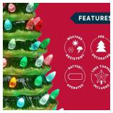 Joiedomi 15 Tabletop Prelit Ceramic Christmas Tree with 70 Multicolor Lights, Hand-Painted Ceramic Tabletop Christmas Tree with Extra Clear Top Star for Xmas Holiday Indoor Decorations