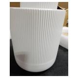 LE TAUCI Utensil Holder, 7.3+5.4 Ceramic Kitchen Utensil Holder for Countertop, Large Cooking Utensil Crocks for Kitchen Counter Decor, Morden Utensil Organizer for Spatula, Set of 2, White