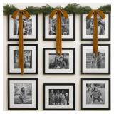 Hungdao 3 Set Christmas Bow Picture Frames Decorations Christmas Pine Branches and Bows Decor for Picture Photo Frames Holiday Xmas Home Wall Decoration (Camel)