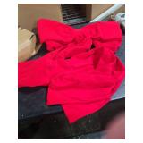 Knitgrip Extra Large Christmas Front Door Bow Decorations 27 x 78 Inch Giant Velvet Christmas Tree Topper Bow with Long Streamers Wreath Wall Decor for Home Xmas Room Holiday Porch(Red)