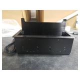 Embedded mesa Power Outlet Box, Table Power Multimedia Connectivity Box for Conference Study Room Home with 4 AC Outlet,USB-C Port Fast Charge 18W Length 4.9FT Power Cable (Brushed Black)