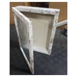 Califortree Outside 8x10 Shadow Box Frame with Linen Back - Real Glass, Push Pins Included, Sturdy Rustic Memory Display Case, Fits Photos or Items Under 6x8, Distressed White