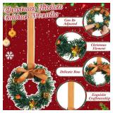 Zeyune 9 Pcs Small Christmas Wreaths for Kitchen Cabinets with Bow Ribbon Mini Cabinet Door Wreath Set Hanging Christmas Decor for Kitchen Window Outdoor Indoor, 14.96 x 7.87