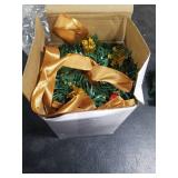 Zeyune 9 Pcs Small Christmas Wreaths for Kitchen Cabinets with Bow Ribbon Mini Cabinet Door Wreath Set Hanging Christmas Decor for Kitchen Window Outdoor Indoor, 14.96 x 7.87